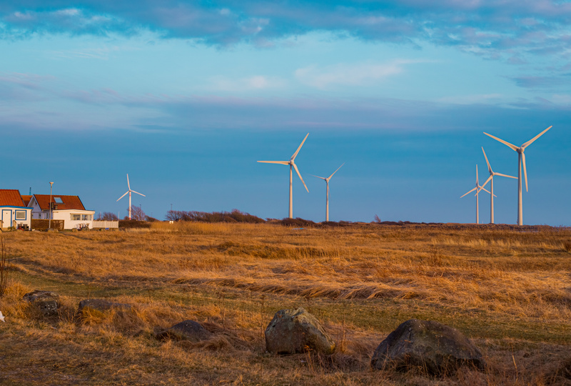Vindkraftverk vid skrea strand Falkenberg